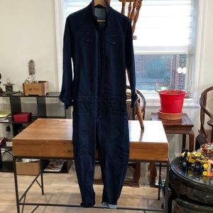 Denim stress one piece suit